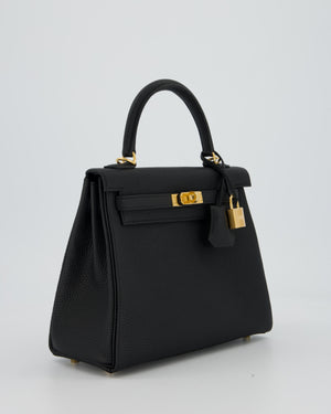 Hermès Kelly 25 Retourne Bag in Black Togo Leather with Gold Hardware