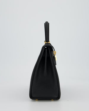 Hermès Kelly 25 Retourne Bag in Black Togo Leather with Gold Hardware