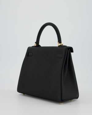 Hermès Kelly 25 Retourne Bag in Black Togo Leather with Gold Hardware