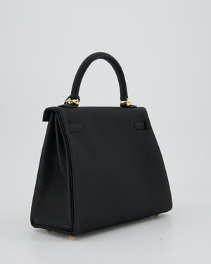 Hermès Kelly 25 Retourne Bag in Black Togo Leather with Gold Hardware