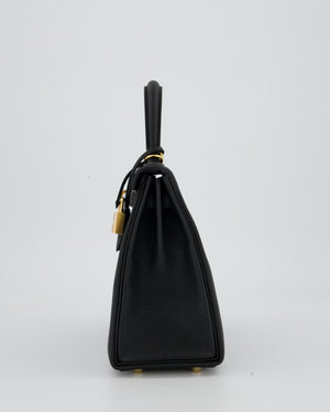 Hermès Kelly 25 Retourne Bag in Black Togo Leather with Gold Hardware