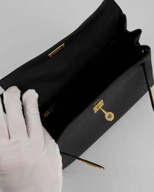 Hermès Kelly 25 Retourne Bag in Black Togo Leather with Gold Hardware