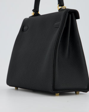 Hermès Kelly 25 Retourne Bag in Black Togo Leather with Gold Hardware