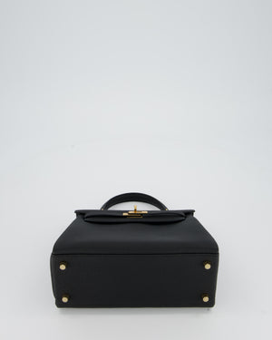 Hermès Kelly 25 Retourne Bag in Black Togo Leather with Gold Hardware