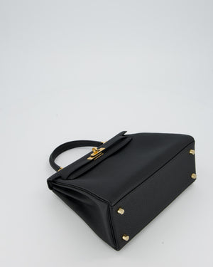 Hermès Kelly 25 Retourne Bag in Black Togo Leather with Gold Hardware