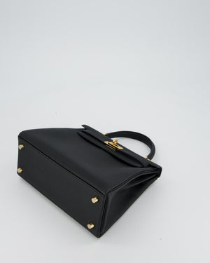 Hermès Kelly 25 Retourne Bag in Black Togo Leather with Gold Hardware