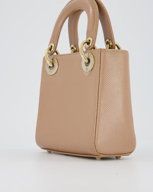 Christian Dior Mini Lady Dior Bag in Beige Lizard Leather with Champagne Gold Hardware