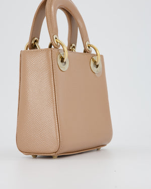 Christian Dior Mini Lady Dior Bag in Beige Lizard Leather with Champagne Gold Hardware