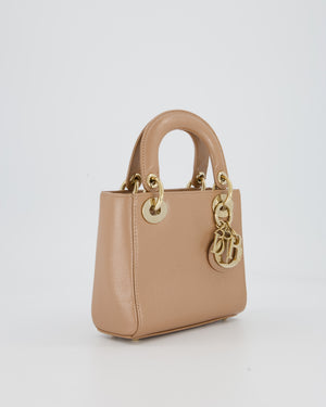 Christian Dior Mini Lady Dior Bag in Beige Lizard Leather with Champagne Gold Hardware