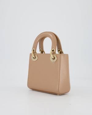 Christian Dior Mini Lady Dior Bag in Beige Lizard Leather with Champagne Gold Hardware