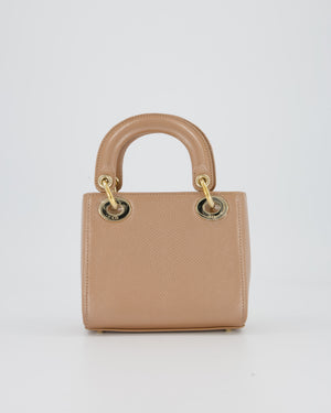 Christian Dior Mini Lady Dior Bag in Beige Lizard Leather with Champagne Gold Hardware