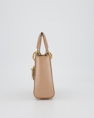 Christian Dior Mini Lady Dior Bag in Beige Lizard Leather with Champagne Gold Hardware