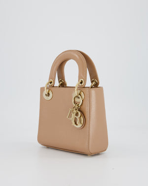 Christian Dior Mini Lady Dior Bag in Beige Lizard Leather with Champagne Gold Hardware