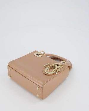Christian Dior Mini Lady Dior Bag in Beige Lizard Leather with Champagne Gold Hardware