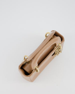 Christian Dior Mini Lady Dior Bag in Beige Lizard Leather with Champagne Gold Hardware