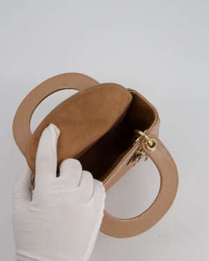 Christian Dior Mini Lady Dior Bag in Beige Lizard Leather with Champagne Gold Hardware