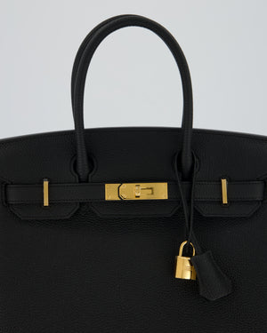 Hermès Birkin 30 Retourne Bag in Black Togo Leather with Gold Hardware