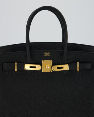 Hermès Birkin 30 Retourne Bag in Black Togo Leather with Gold Hardware