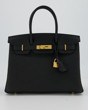 Hermès Birkin 30 Retourne Bag in Black Togo Leather with Gold Hardware