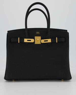 Hermès Birkin 30 Retourne Bag in Black Togo Leather with Gold Hardware