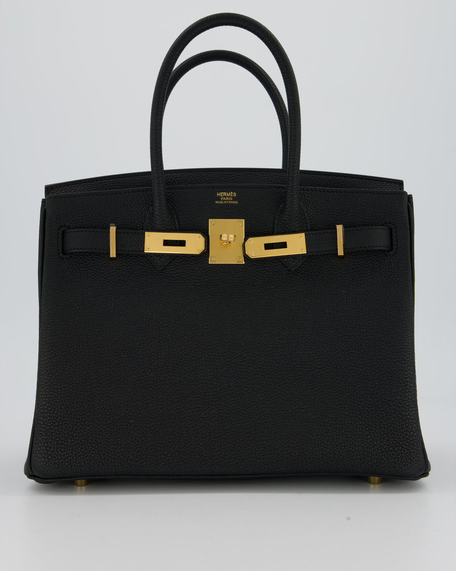 Hermès Birkin 30 Retourne Bag in Black Togo Leather with Gold Hardware