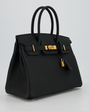 Hermès Birkin 30 Retourne Bag in Black Togo Leather with Gold Hardware