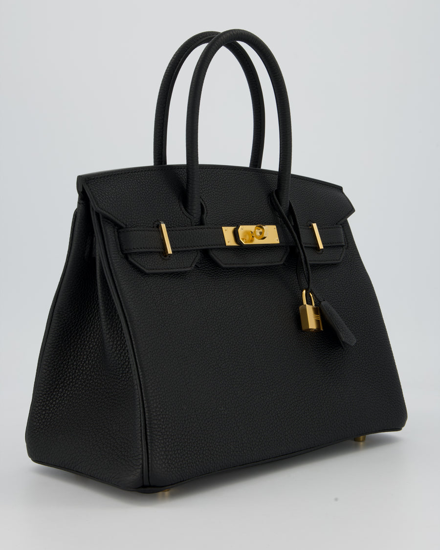 Hermès Birkin 30 Retourne Bag in Black Togo Leather with Gold Hardware