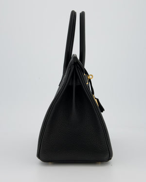 Hermès Birkin 30 Retourne Bag in Black Togo Leather with Gold Hardware