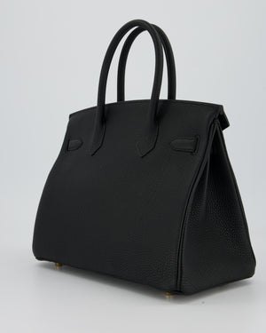 Hermès Birkin 30 Retourne Bag in Black Togo Leather with Gold Hardware