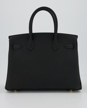 Hermès Birkin 30 Retourne Bag in Black Togo Leather with Gold Hardware