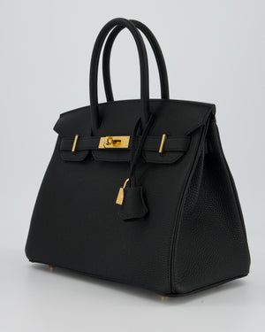 Hermès Birkin 30 Retourne Bag in Black Togo Leather with Gold Hardware