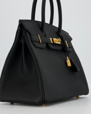 Hermès Birkin 30 Retourne Bag in Black Togo Leather with Gold Hardware