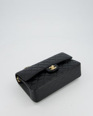 Chanel Black Classic Medium Double Flap Bag in Caviar Leather with Gold Hardware