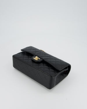 Chanel Black Classic Medium Double Flap Bag in Caviar Leather with Gold Hardware