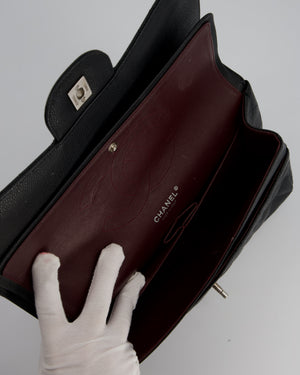 Chanel Black Jumbo Classic Double Flap Bag in Caviar Leather with Silver Hardware