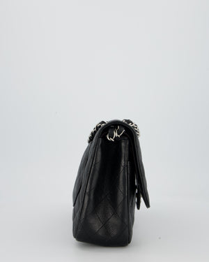 Chanel Black Jumbo Classic Double Flap Bag in Caviar Leather with Silver Hardware