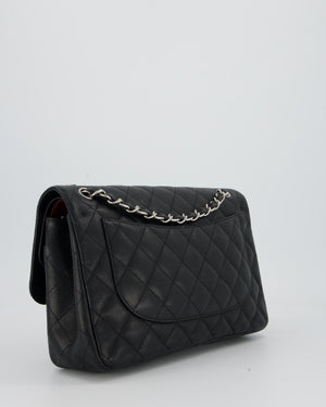 Chanel Black Jumbo Classic Double Flap Bag in Caviar Leather with Silver Hardware