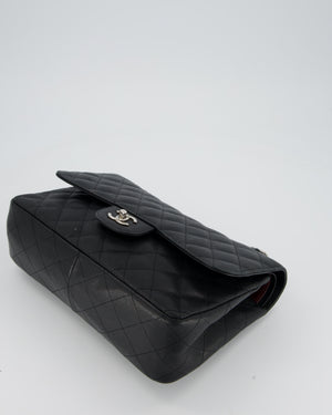 Chanel Black Jumbo Classic Double Flap Bag in Caviar Leather with Silver Hardware