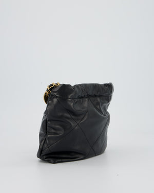 Chanel Black Mini 22 Bag in Lambskin Leather with Gold Hardware