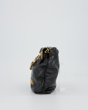 Chanel Black Mini 22 Bag in Lambskin Leather with Gold Hardware