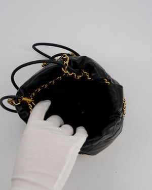 Chanel Black Mini 22 Bag in Lambskin Leather with Gold Hardware