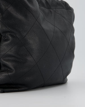 Chanel 22 Medium Hobo Bag in Black Caviar Leather with Brushed Gold Hardware