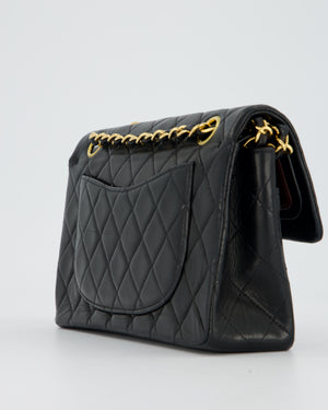 Chanel Vintage Black Small Classic Double Flap Bag in Lambskin Leather with 24K Gold Hardware