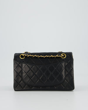Chanel Vintage Black Small Classic Double Flap Bag in Lambskin Leather with 24K Gold Hardware