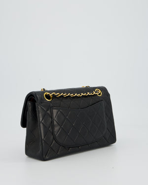 Chanel Vintage Black Small Classic Double Flap Bag in Lambskin Leather with 24K Gold Hardware