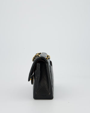 Chanel Vintage Black Small Classic Double Flap Bag in Lambskin Leather with 24K Gold Hardware