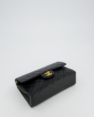 Chanel Vintage Black Small Classic Double Flap Bag in Lambskin Leather with 24K Gold Hardware
