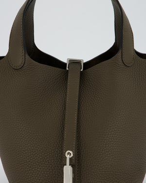 Hermès Picotin Lock 18 Bag in Vert Loden Taurillon Clemence with Palladium Hardware
