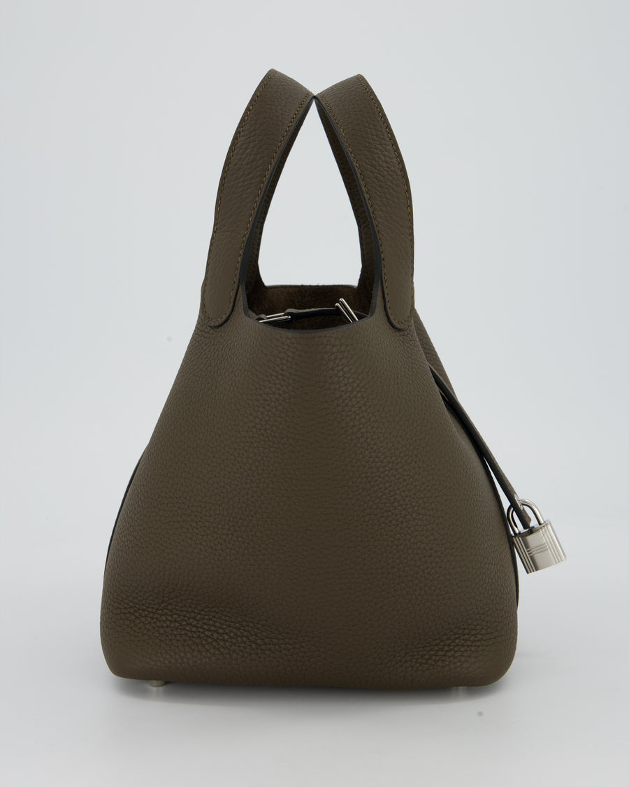 Hermès Picotin Lock 18 Bag in Vert Loden Taurillon Clemence with Palladium Hardware