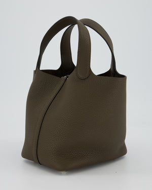 Hermès Picotin Lock 18 Bag in Vert Loden Taurillon Clemence with Palladium Hardware